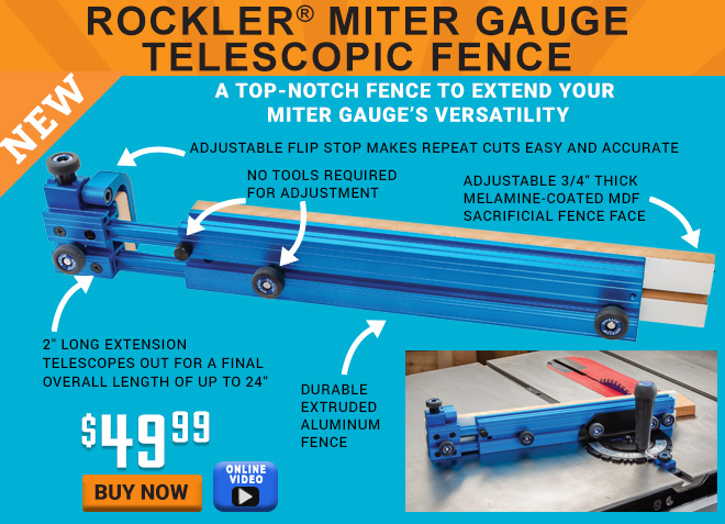 New Rockler Miter Gauge Telescopic Fence