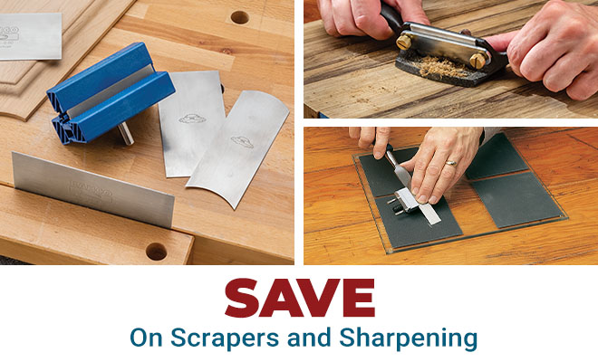 Save on Scrapers and Sharpening Tools