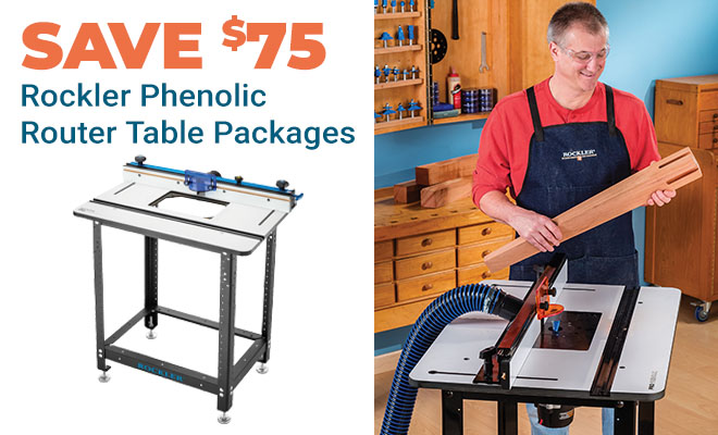 Save $75 on Rockler Phenolic Router Table Packages