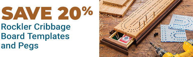 Save 20% Off Rockler Cribbage Board Templates and Pegs