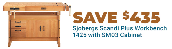 Save $435 Off Sjobergs Scandi Plus Workbench 1425 with SM03 Cabinet