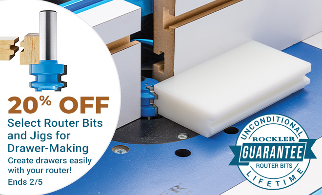 20% Off Select Router Bits and Jigs fro Drawer Making - Ends 2/5