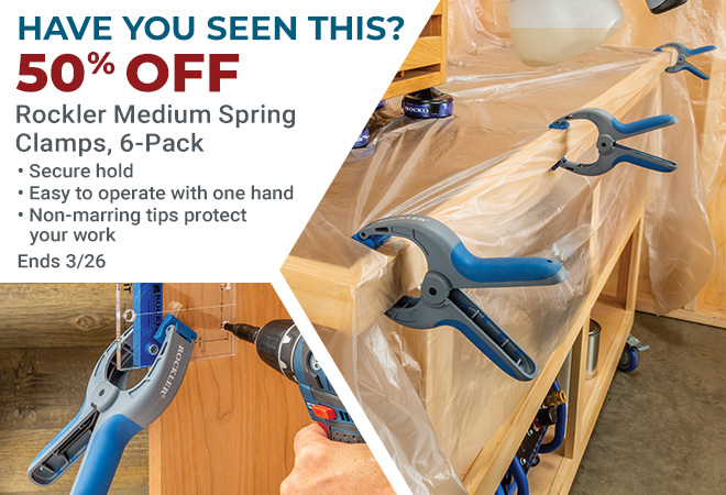 50% Off Rockler Medium Spring Clamps Utnil 3/26