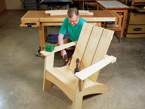 Final assembly of top portion of rocking chair