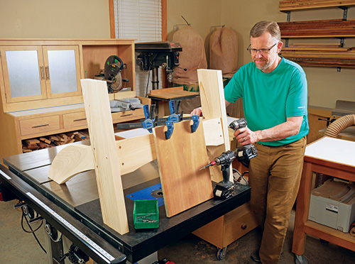 Assembling the basic framework of rocking chair