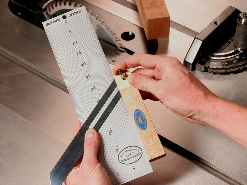 Sutherland Tools Bevel Boss takes all the guesswork out of setting accurate cutting angles.