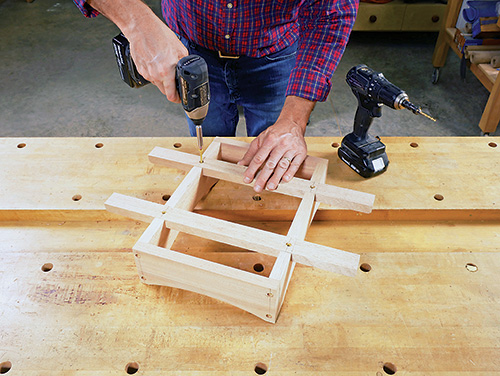 Adding cleats to Adirondack table base assembly