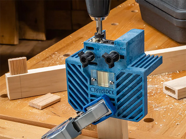 Drilling mortise-and-tenon joint with Rockler Beadlock