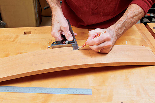 Marking table front surface for future drawer installation