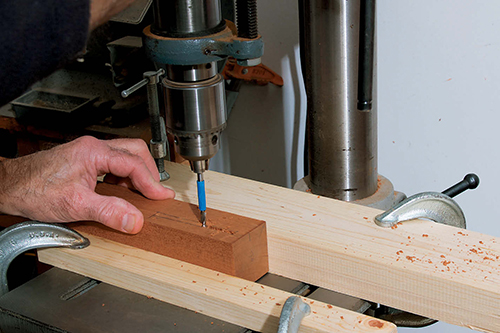 Cutting table leg mortises with drill press