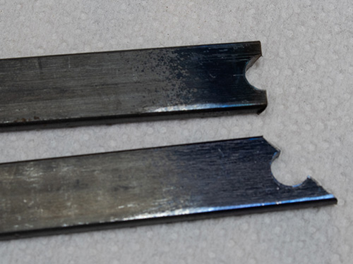 Metal cut down to make homemade turning tools