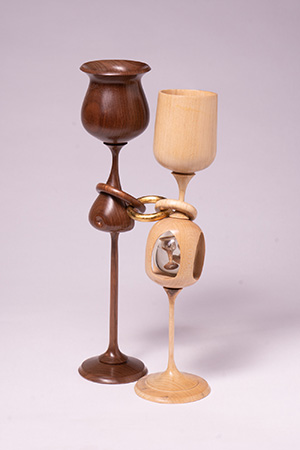 Pair of joined goblets