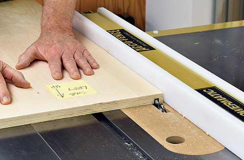 Sawing dados for drill press cabinet installation