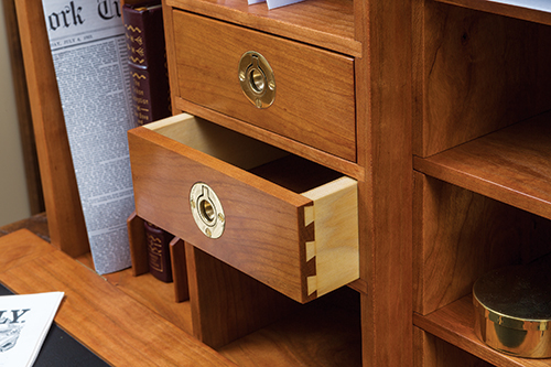 Dovetailed drawers, plus secret tills, are among the features of the type of portable desk commonly used by Civil War officers.