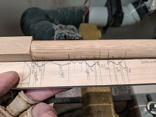 Story stick for turning projects made from wood