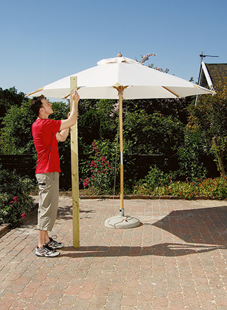 Testing height of umbrella sides