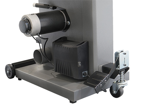 Laguna band saw with casters for movement