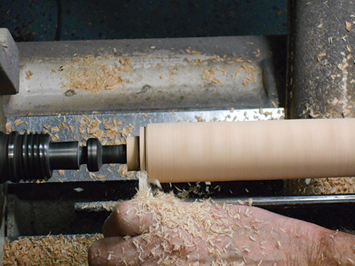 Adding tenons to the end of paper towel holder blank