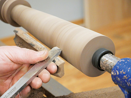 Making taper cuts on pedestal stand blank