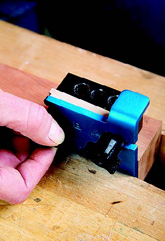 The Beadlock system provides premade tenon stock. The jig has an A and B alignment guide that properly shapes the mortise.