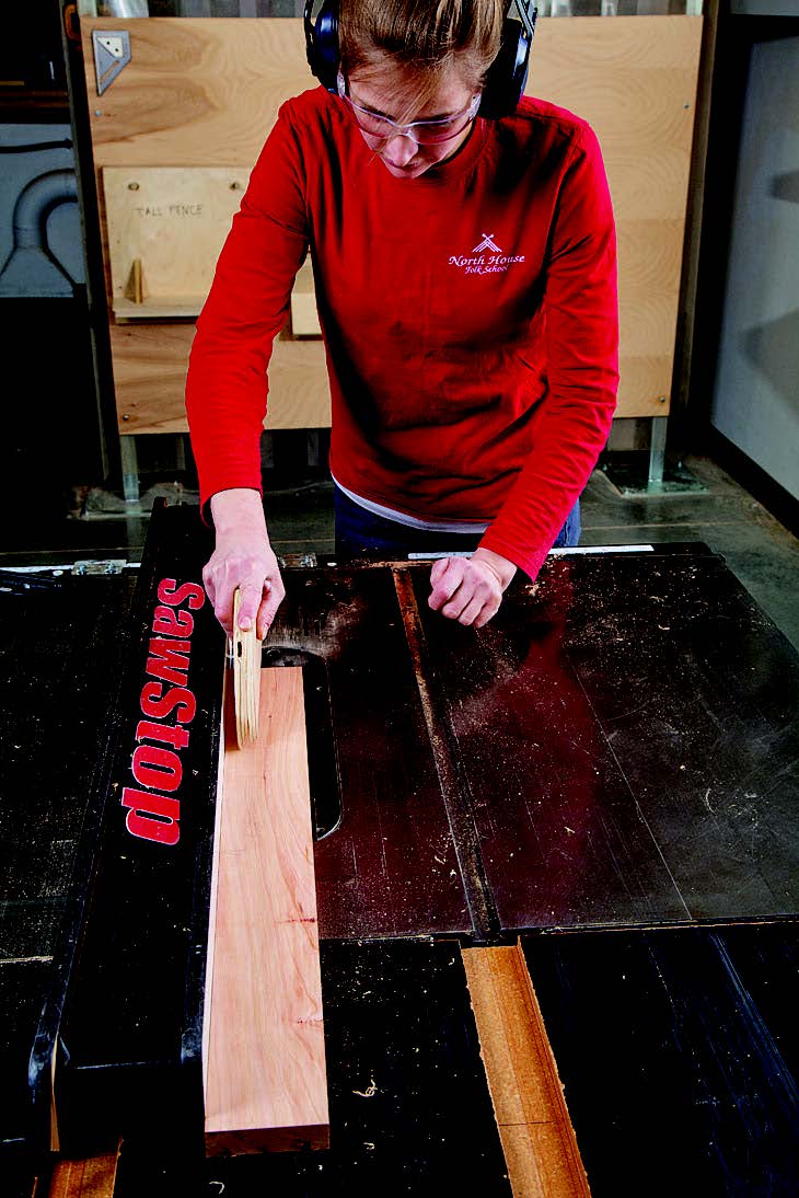 It’s best to machine the groove and bead detail for the aprons in one long piece of wood first, then cut it into the four apron pieces.