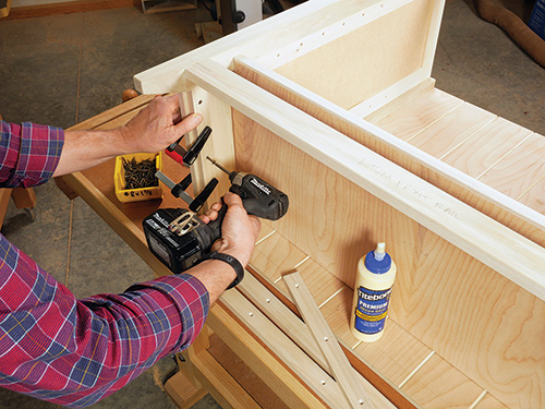 Installing cleats on shaker cabinet