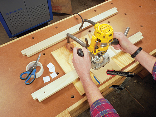 Cabinet screw hole routing template