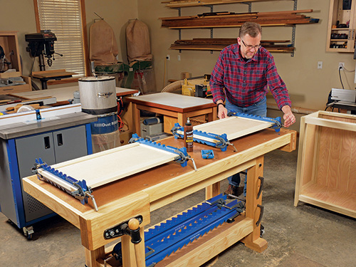 Using panel clamps during glue-up