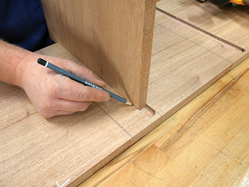 Marking location for cutting notches for panel installation