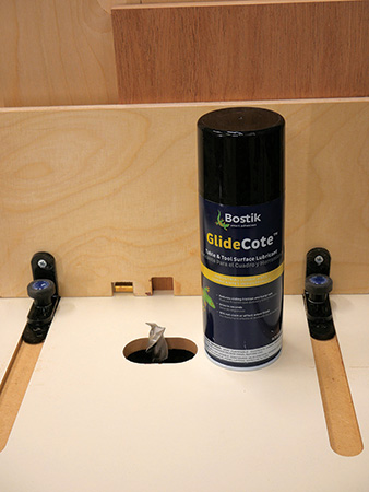 GuideCote lubricant spray for maintaining smooth router cut