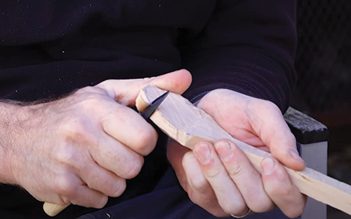 Making shorter, quick cuts on spoon blank like a potato peeler