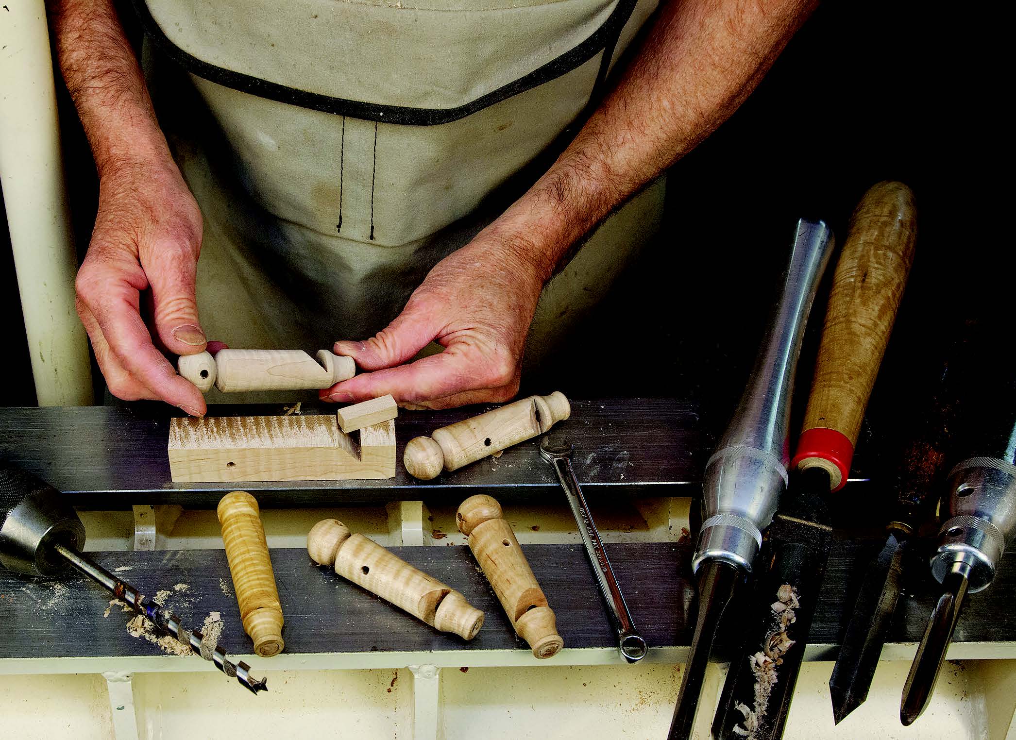 Whistles are a simple project that don’t take much material. You can experiment with creating your own designs — which could be as simple as turning a tube with a taper for the mouthpiece.