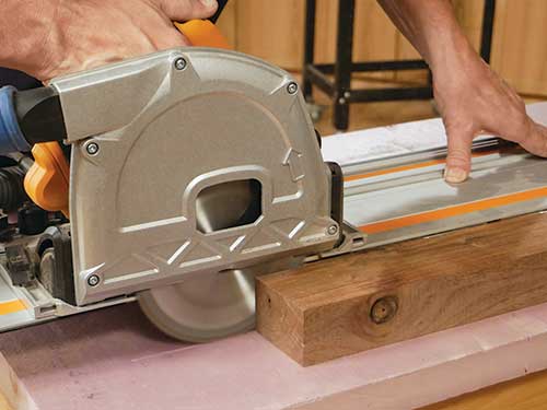 Cutting walnut lumber for coffee table with a track saw