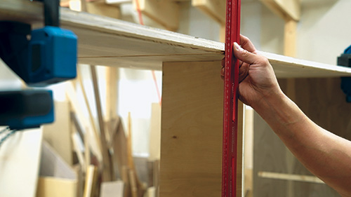 Measuring panel of walnut storage cabinet