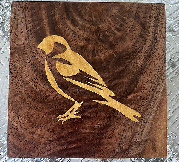 Goldfinch wood inlay