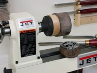 Faceplate mounted on a Jet lathe
